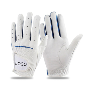 Premium Unisex <b>White</b> Pink Golf Gloves Custom Logo Cabretta Leather Breathable Magnetic Ball <b>Marker</b> OEM Non-Slip Pull Sports - Product Image 1