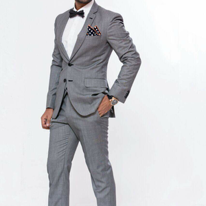 Costume de mariage de luxe 3 pièces pour homme, respirant, grande taille, coupe ajustée, couleur unie, pour affaires et bureau, vente en gros, OEM ODM, tissu peigné - Product Image 1