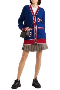 Cárdigan de Punto para Mujer, Manga Larga, Cuello en V, Estilo Preppy, Patrón de Letras, Cierre de Botones, Largo - Product Image 6