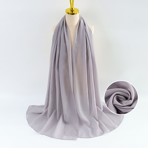 Hijab en mousseline de soie pour femmes musulmanes, longue écharpe unie, foulard pour femmes, hijabs, voiles musulmans en jersey pour femmes. - Product Image 5