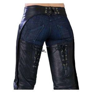 กางเกงหนังทรงบูทคัทพร้อมกระดุมด้านข้าง - Product Image 2