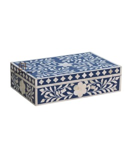 Boîte à mouchoirs rectangulaire verte et blanche à motif géométrique avec couvercle, conteneur de rangement au design classique pour la décoration de la maison - Product Image 2