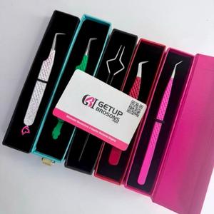 Pince à épiler pour cils GETUP BROSONS en acier inoxydable, pointe lisse, prise en main parfaite, longueur 10 mm, outils de précision, emballage en boîte, logo personnalisé - Product Image 4