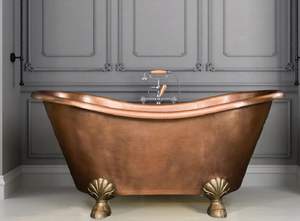 Modern Luxe Copper Bathtub Sleek Handmade Copper Soaking <b>Tub</b> Contemporary Freestanding Bathtub Minimalist Copper <b>Spa</b> Bathtub - Product Image 2