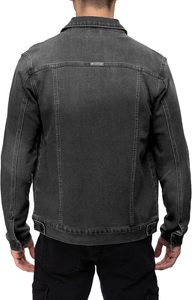 Blouson en jean slim délavé noir pour homme 2026, col rabattu, style décontracté, manches classiques, en coton – En promotion - Product Image 4