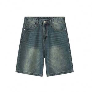 Pantalones Cortos de Mezclilla para Hombre, Estilo Casual de Verano, Tejido de Punto, Corte Recto, Transpirables, con Cierre de Cremallera y Presillas para Cinturón, Más Vendidos - Product Image 4