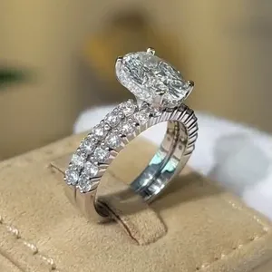 Moissanite Engagement <b>Ring</b> 925 Sterling Silver Wedding <b>Ring</b> Women Luxury <b>Diamond</b> Alternative Bridal Jewelry Gift - Product Image 4