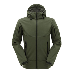 Men's Coated Softshell <b>Jacket</b> Hooded <b>Fleece</b> <b>Lining</b> Waterproof Breathable Quick Dry Lightweight Winter Streetwear Outdoor - Product Image 2
