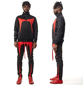 Costume de survêtement imprimé pour hommes, ensemble deux pièces coupe-vent, fermeture éclair sur le devant, col haut, qualité supérieure - Product Image 5