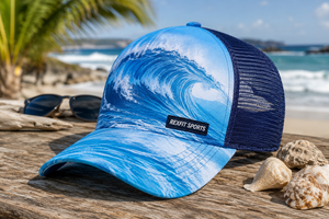REXFIT SPORTS Trucker <b>Hat</b> Navy Blue Mesh Adjustable 6-Panel Cap Embroidered Logo Casual Style Spring <b>Summer</b> - Product Image 6