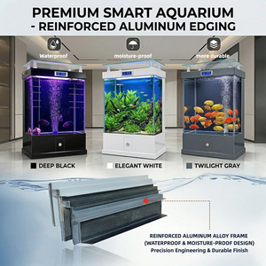 <span class=keywords><strong>Acquario</strong></span> Moderno in Vetro Ultra Trasparente, Design Senza Cornice, Ecologico, Rettangolare di Medie Dimensioni per Ufficio e Casa - Product Image 4