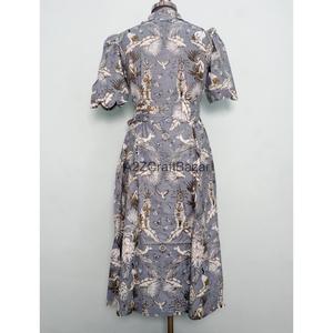 Robes maxi vintage pour femmes, coupe évasée, manches courtes, 100% coton, imprimé floral, robe ethnique et vêtements d'été respirants et confortables - Product Image 6