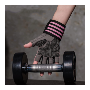 Gants de sport en cuir demi-doigts pour hommes et femmes, avec protection de la paume, pour le cyclisme et l'entraînement - Product Image 3