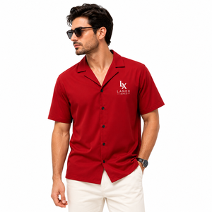 Chemise boutonnée hawaïenne sur mesure pour homme, col camp, en polyester premium, imprimé floral tropical par sublimation, idéale pour la plage et les vacances - Product Image 2