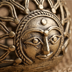 Support de bougie chauffe-plat, porte-stylo et panier en laiton Dhokra, artisanat tribal en métal, décoration maison et bureau - Product Image 6