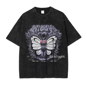 Custom OEM Oversized Streetwear Graphic <b>T</b> Shirt Japanese Anime Fish Design <b>Back</b> Print 100% Cotton Loose Fit Unisex Summer Casual - Product Image 6