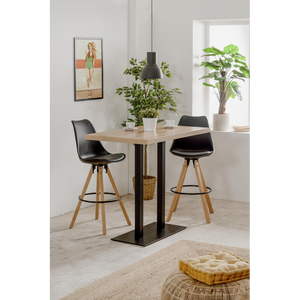 Mesa de Bar Premium para Restaurante con Cubierta de Madera Sólida y Base de Metal, Mueble Moderno para Cafetería, Bistro, Hotel y Bar, para Uso Comercial - Product Image 2