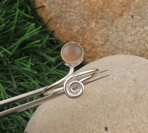 Anillo de Piedra Lunar Gris Natural con Plata de Ley 925, Gema Tallada, Estilo Clásico de Boda para Mujer, Joyería de Piedra Natal de Noviembre, Venta al por Mayor - Product Image 3