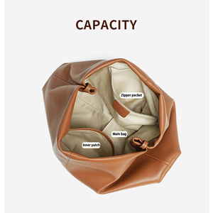 High Quality Top Grain Leather Tote <b>Bag</b> Style Large Crossbody Handbag Zipper Casual Pillow <b>Bag</b> Durable for Commuting <b>Work</b> Pack - Product Image 5