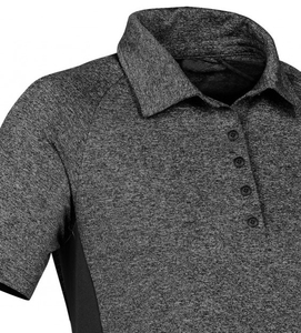 Polo de Mujer Gris Jaspeado de Manga Corta, Color Sólido, Informal, de Punto, Poliéster Transpirable, Largo Regular, ODM OEM - Product Image 6