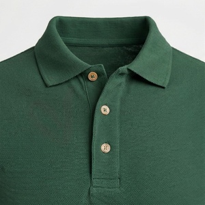 <b>Men's</b> <b>Green</b> Short Sleeve 100% Cotton Pique <b>Polo</b> <b>Shirt</b> Casual Breathable Regular Fit Solid Knitted Design - Product Image 4
