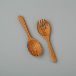 Latest Model Acacia <b>Salad</b> Server Set Eco-Friendly Dishwasher Safe <b>Salad</b> <b>Tools</b> American Style Multifunction Made in India - Product Image 3
