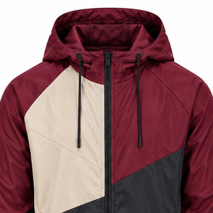 Windbreaker <b>Jacket</b> for <b>Men</b> <b>Lightweight</b> Outdoor Sports Water Resistant Full Zip Hooded Activewear Custom Apparel OEM Manufacturer - Product Image 3