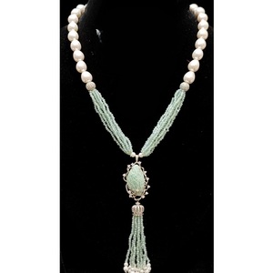 Stunning Premium Quality Designer Pendant Necklace with Beads for Women Trendy Wedding Wear Jewelry - Product Image 1