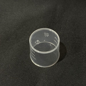 Gobelet doseur en plastique PP APS, forme cylindrique, fond plat, durable, résistant à la chaleur, facile à lire, large ouverture (32 mm), transparent - Product Image 4