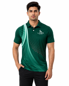 Camiseta Polo Sublimada Verde Personalizada para Hombre, de Secado Rápido, Transpirable, de Poliéster, para Golf, Uniforme Deportivo, con Logotipo Personalizado - Product Image 1