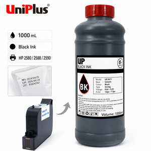100% tout nouveau jet d'encre noire à base de solvant à longue durée de décapsulage 1000Ml pour Hp 2580 2588 2590 - Product Image 1