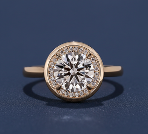 Anillo de Diamante de 1.55 Ct con Certificado IGI, Creado en Laboratorio, Corte Redondo, Halo, Compromiso, VVS2, F, Oro Amarillo, Anillo de Diamante Personalizado al por Mayor - Product Image 1