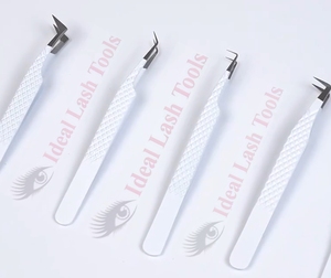 Fiber Tip Grafted Eyelash Extension Tweezers High Quality Degree Volume <b>Lash</b> Extension Tools Professional Eyelash Tweezer - Product Image 1
