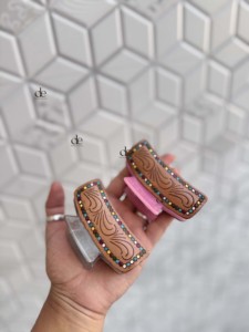 Pinzas para el Cabello de Cuero Hechas a Mano de Alta Calidad, Pinzas Elegantes de Cuero Genuino de Estilo Casual para Mujer, Accesorios para el Cabello - Product Image 3
