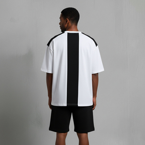 Streetwear OEM Custom 2 tone custom Printed Windbreaker Shorts set Custom DTF printed logo 100% Cotton Plus Size 2-Piece set - Product Image 6