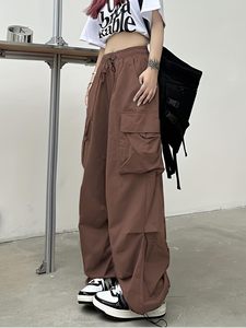 <b>Women</b> Baggy Cargo <b>Pants</b> Multi Pocket Y2K <b>Parachute</b> <b>Pants</b> Loose Fit OEM Wholesale - Product Image 3