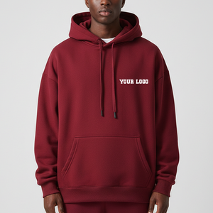 เสื้อฮู้ดดี้ผู้ชายสไตล์สตรีทแวร์ไซส์ใหญ่ คุณภาพสูง ราคาส่งถูก รับปักโลโก้ตามสั่ง - Product Image 1