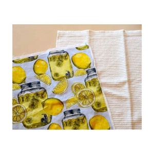 2024 Wholesale Indian Factories Best Selling Lemon Embroidered 100% Organic Cotton GOTS Certificate Golf <b>Kitchen</b> Hand Dish Towel - Product Image 4