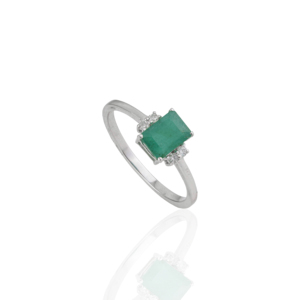 New Trilogy Design Octagon Shape Natural <b>Emerald</b> Gemstone Pure Solid 925 Sterling <b>Silver</b> <b>Ring</b> May Birthstone Fine Jewelry - Product Image 1