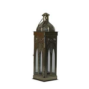 <b>Copper</b> <b>Lantern</b> With Frosted Glass Panels And Handle For Home Decoration - Product Image 4