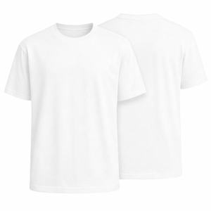 Camisetas de algodón blancas para hombre, de corte ajustado, manga corta, cuello redondo, transpirables, modernas, para uso diario, lisas y teñidas. - Product Image 1