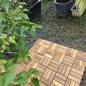 Baldosas de Madera de Acacia Modernas de 300x300mm, Impermeables y Antideslizantes para Terraza, Patio Trasero, Balcón, Jardín y Decoración de Piscinas - Product Image 6