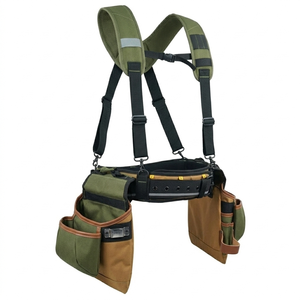 Heavy duty framer <b>tool</b> belt adjustable multi pocket <b>carpenter</b> construction utility belt with suspenders for sale in low price - Product Image 2