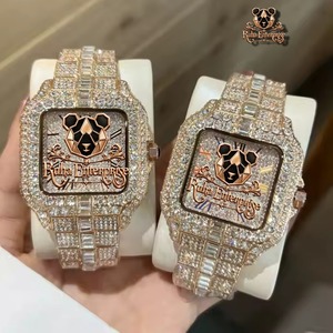 Montre de luxe en moissanite de haute qualité avec détails élégants en pierre pour hommes et femmes – En vente - Product Image 1