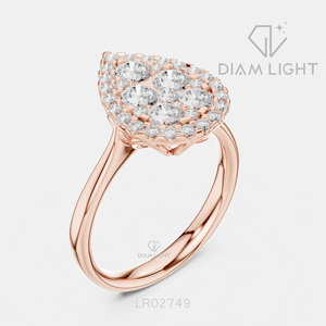 Bague de fiançailles en or blanc 14 carats avec diamant de laboratoire rond de 1,003 carats, certifiée IGI, bijoux fins pour femmes, cadeau - Product Image 4
