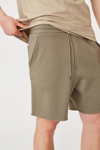 Pantalones Cortos Bermuda de Algodón Tejido de Color Liso para Hombre con Cordón en la Cintura y Bolsillos, Estilo Casual, Corte de Tiro Medio, Transpirables y Ecológicos - Product Image 4