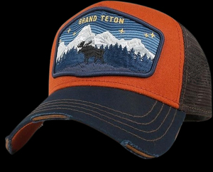 Gorra Trucker Bordada de los Grandes Montes Ahumados, de 6 Paneles, Ajustable, de Malla, Estilo Casual, Unisex para Adultos, Primavera Verano, para Actividades al Aire Libre - Product Image 5