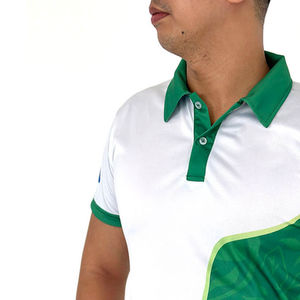 Polo de Manga Corta para Hombre, Color Blanco y Verde, con Estampado por Sublimación, de Secado Rápido, Estilo Casual - Product Image 4