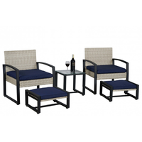 Ensemble de meubles de jardin en rotin PE de style moderne BeNK de haute qualité, 4 pièces, pour hôtel, appartement, salon, cour