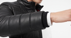 <b>Men's</b> Black PU Puffer Jacket With <b>Fur</b> <b>Hood</b> Windproof Winter <b>Coat</b> Casual Quilted Down Filled Regular Fit Zipper Closure - Product Image 5